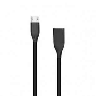 Silikoninis kabelis USB-Micro USB (juodas,2m)